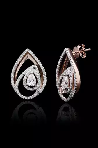 Pure 925 silver leaf layer moissanite earrings for women