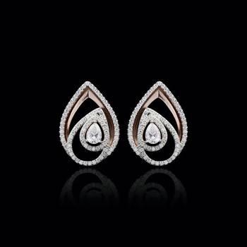 Pure 925 silver leaf layer moissanite earrings for women 2