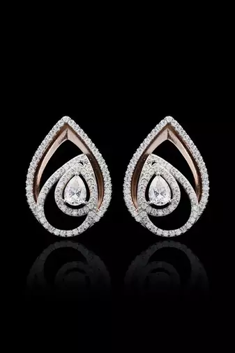 Pure 925 silver leaf layer moissanite earrings for women