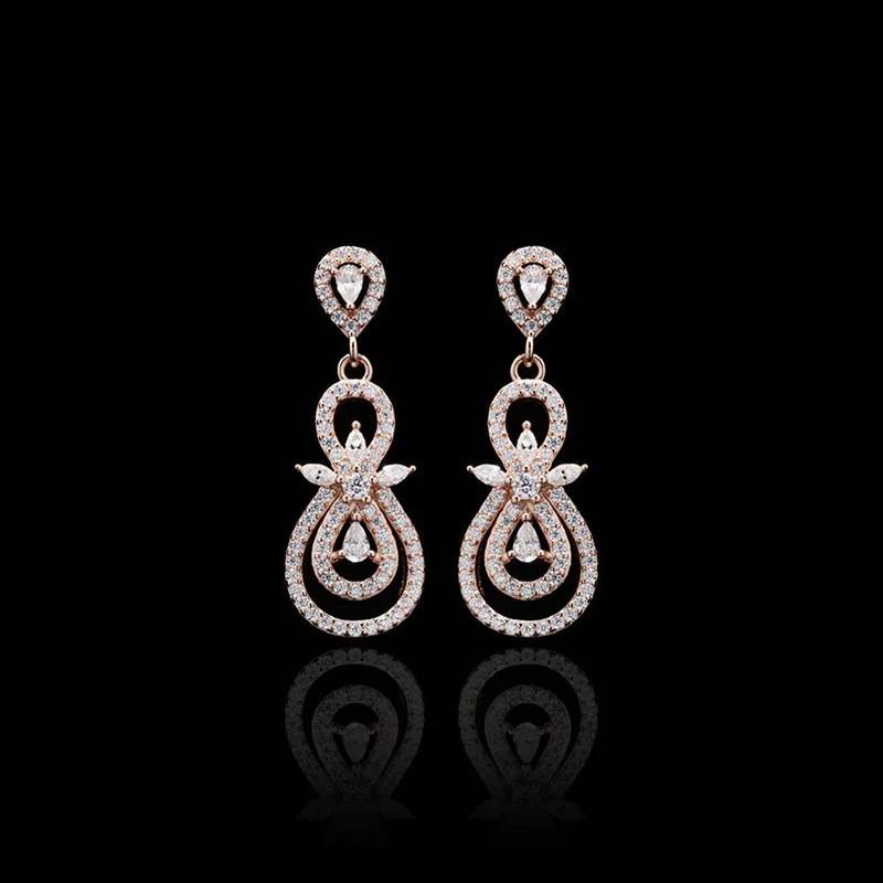 Pure 925 silver moissanite drop earrings for women