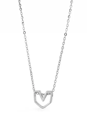 Pure 925 silver geometrical heart pendant for women