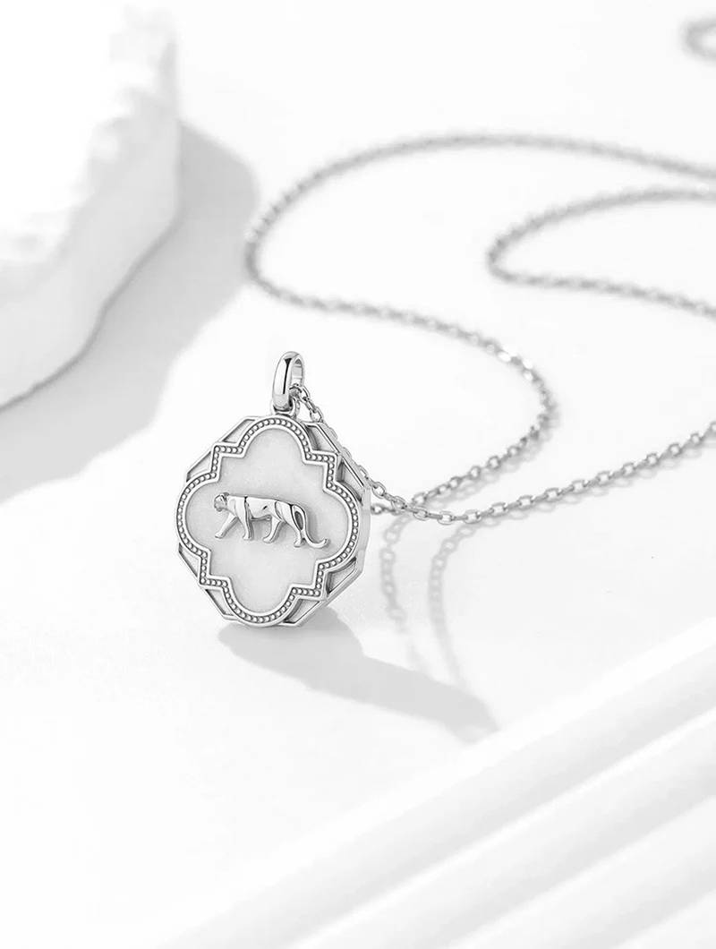 Pure 925 silver tiger pendant for women