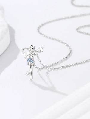 Pure 925 silver fairy pendant for women 2