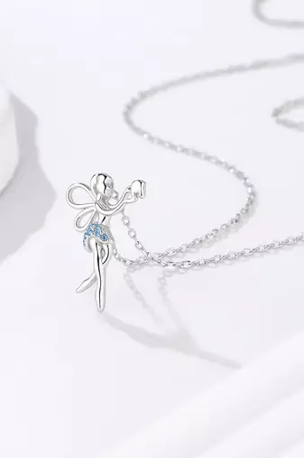 Pure 925 silver fairy pendant for women