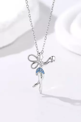Pure 925 silver fairy pendant for women