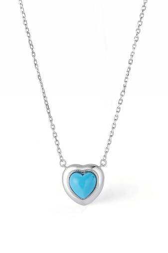 Pure 925 silver blue whisper heart pendant for women
