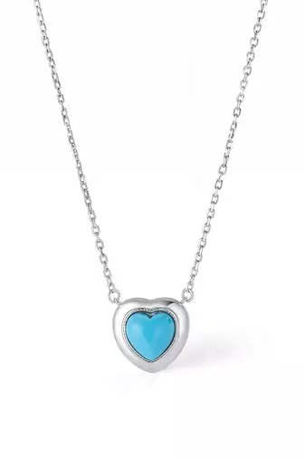 Pure 925 silver blue whisper heart pendant for women