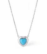 Pure 925 silver blue whisper heart pendant for women