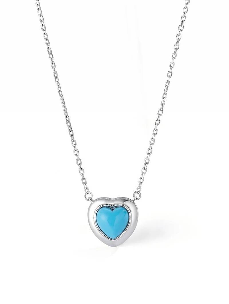 Pure 925 silver blue whisper heart pendant for women