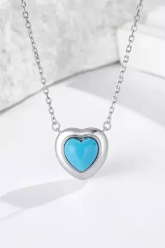 Pure 925 silver blue whisper heart pendant for women