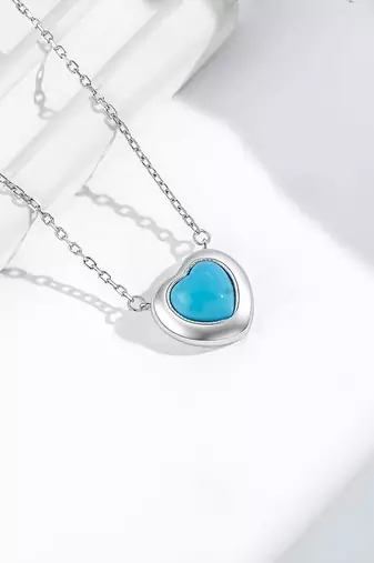 Pure 925 silver blue whisper heart pendant for women