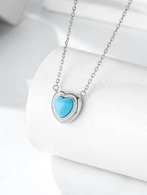 Pure 925 silver blue whisper heart pendant for women 4