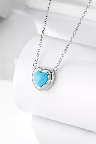 Pure 925 silver blue whisper heart pendant for women