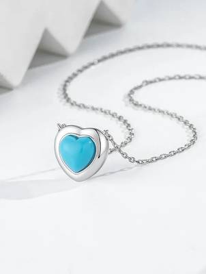 Pure 925 silver blue whisper heart pendant for women 5