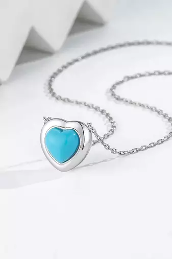 Pure 925 silver blue whisper heart pendant for women