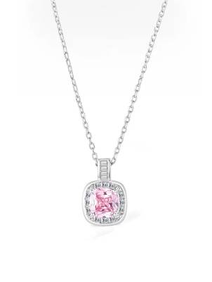 Pure 925 silver pink luke halo pendant for women 1