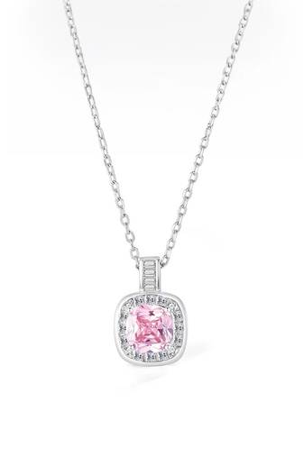 Pure 925 silver pink luke halo pendant for women