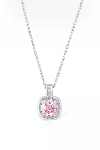 Pure 925 silver pink luke halo pendant for women