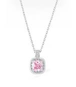 Pure 925 silver pink luke halo pendant for women