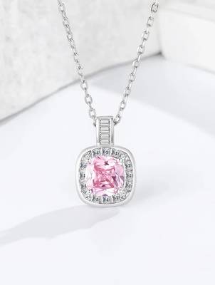 Pure 925 silver pink luke halo pendant for women 2