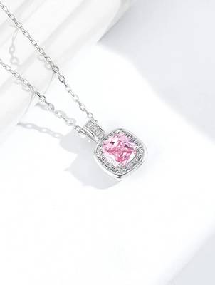 Pure 925 silver pink luke halo pendant for women 3