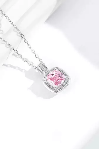 Pure 925 silver pink luke halo pendant for women