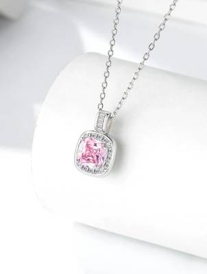 Pure 925 silver pink luke halo pendant for women 4