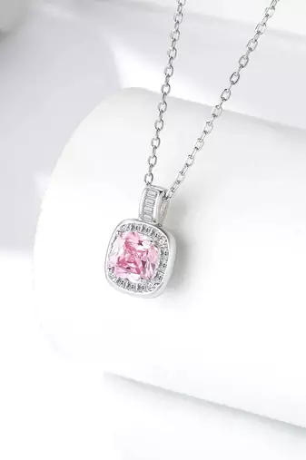 Pure 925 silver pink luke halo pendant for women