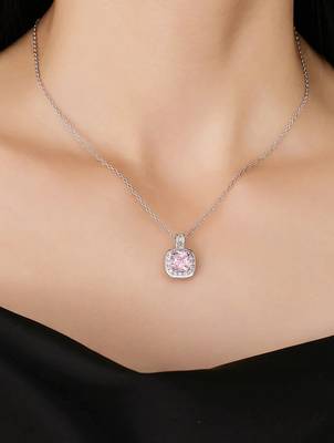 Pure 925 silver pink luke halo pendant for women 5