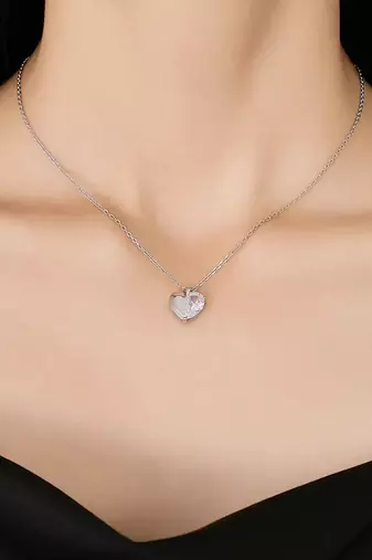 Pure 925 silver eternal spark heart charm pendant for women