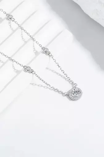 silver radiant aura charm 925 pendant