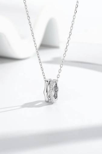 Pure 925 silver interlocked aura pendant for women