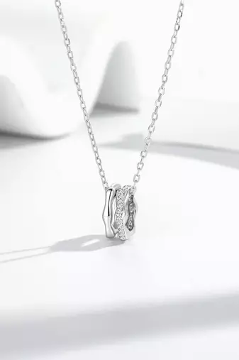Pure 925 silver interlocked aura pendant for women