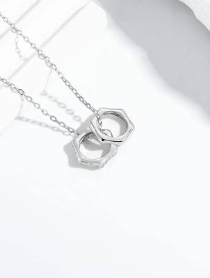 silver aura interlocked design 925 pendant 2