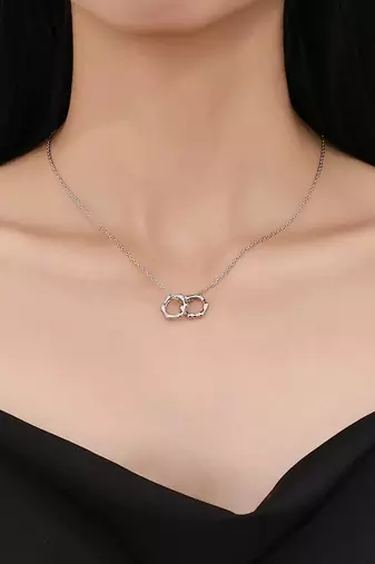 silver aura interlocked design 925 pendant