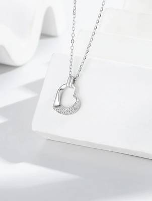 silver serenity heart halo 925 pendant 1