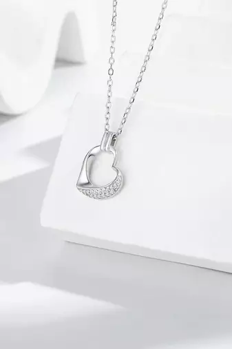 Pure 925 silver serenity heart halo pendant for women