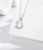 Pure 925 silver serenity heart halo pendant for women