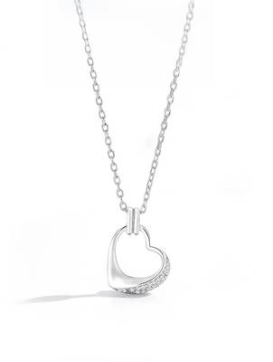 silver serenity heart halo 925 pendant 4