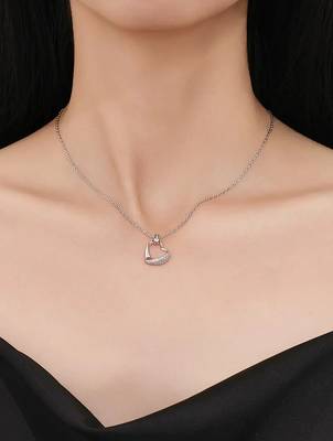 silver serenity heart halo 925 pendant 5