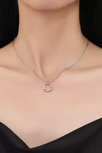 silver serenity heart halo 925 pendant