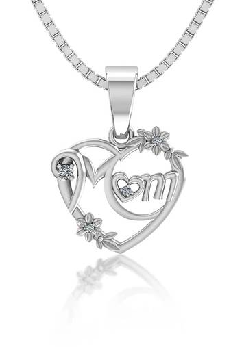 Pure 925 silver pretty mom's heart pendant for women