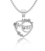 Pure 925 silver pretty mom's heart pendant for women