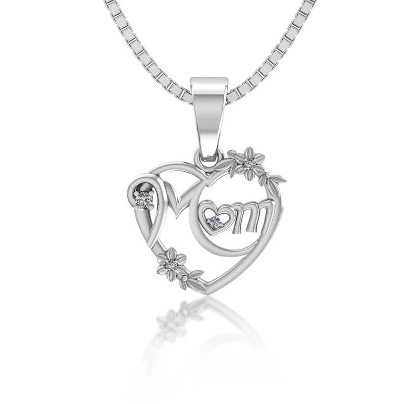 Pure 925 silver pretty mom's heart pendant for women