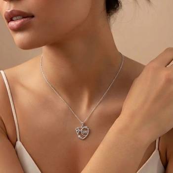 silver mom heart design 925 silver pendant 3
