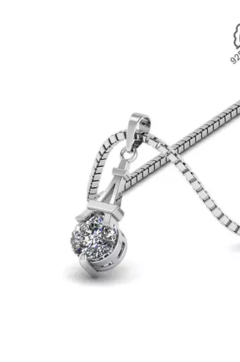 silver rhodium eiffel tower 925 pendant