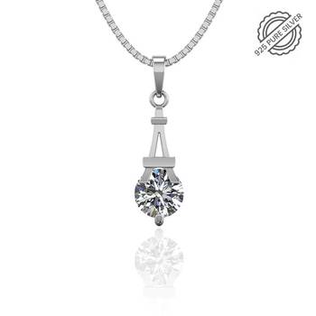 silver rhodium eiffel tower 925 pendant 5
