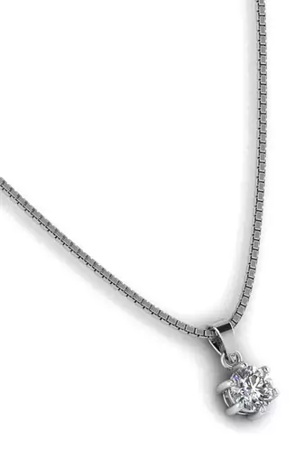 silver solitaire 925 silver pendant