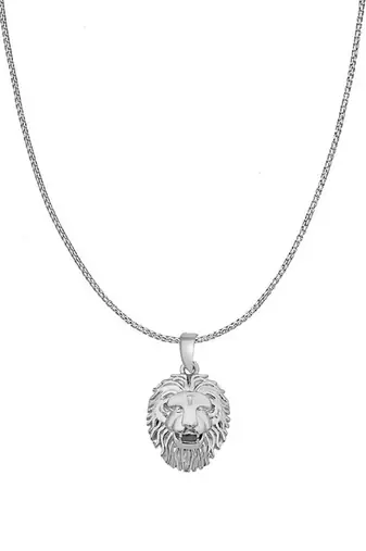 Pure 925 silver lion pendant for men