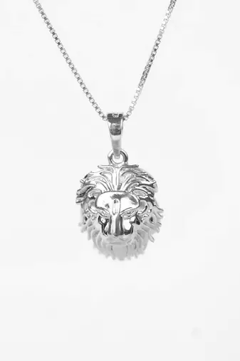 silver rhodium lion design 925 pendant